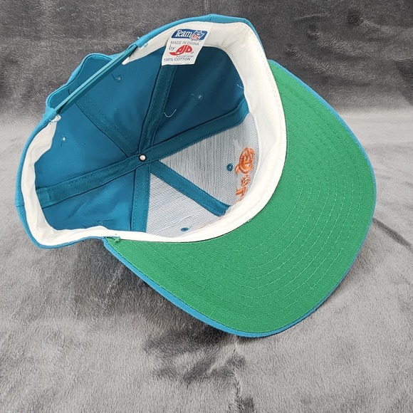 Vintage Miami Dolphins Hat AJD Snapback Teal Orange Team NFL Cotton Cap 90s - Picture 9 of 10